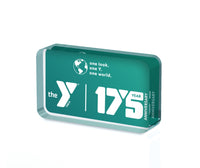 175th Year Anniversary Green Acrylic Contoured Rectangle Desk Award 3.5 x 2.5 x .75