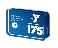175th Year Anniversary Blue Acrylic Contoured Rectangle Desk Award  4” x 2.5” x .75”
