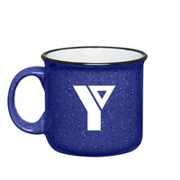 175th Year Anniversary and Retro YMCA Blue Ceramic Camping Mug