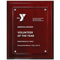 Floating Acrylic on Mahogany Plaque