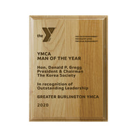 YMCA Alder Wood Plaque