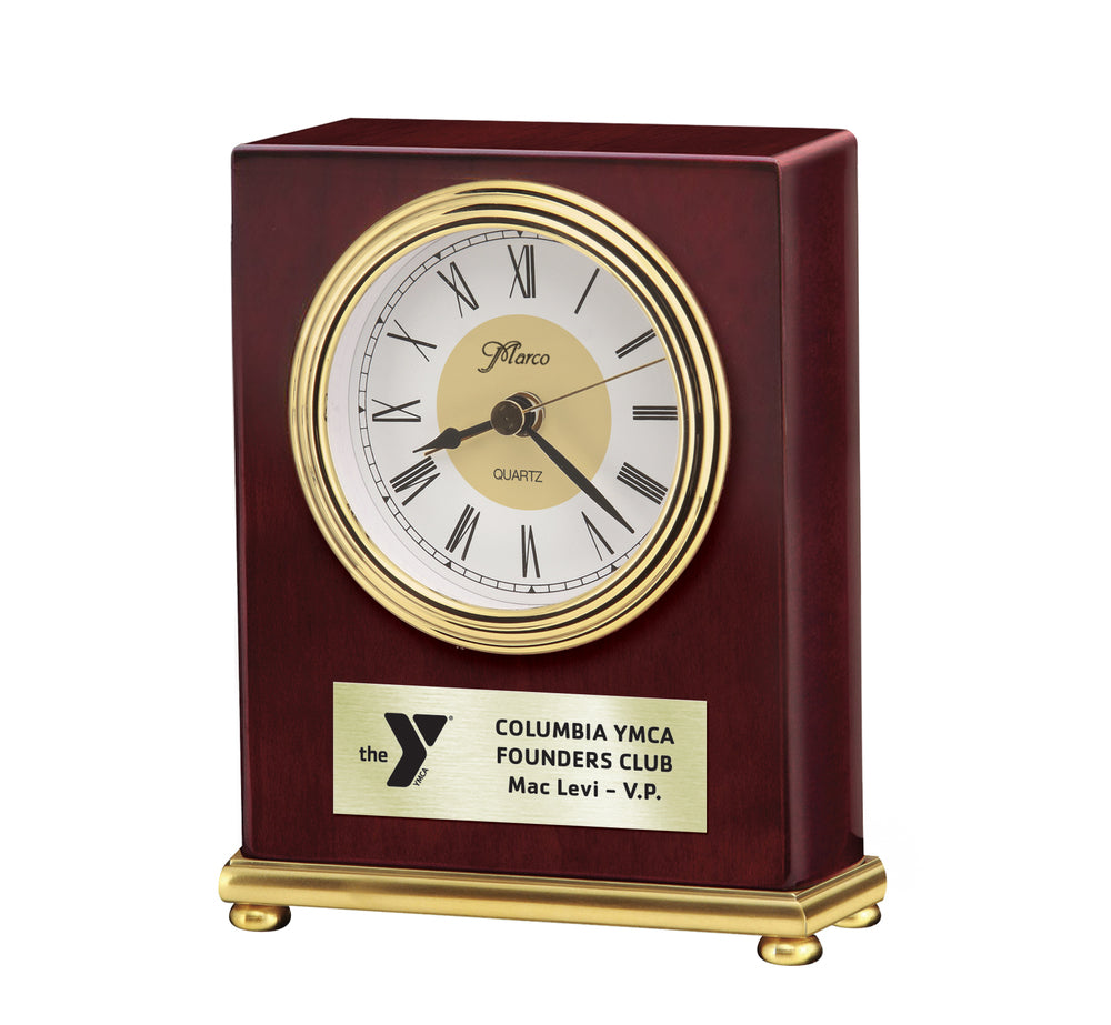 Rosewood Recognition Desk Clock