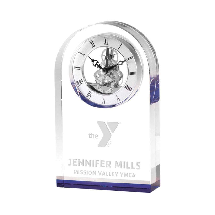 YMCA Crystal Clock with Sapphire Base