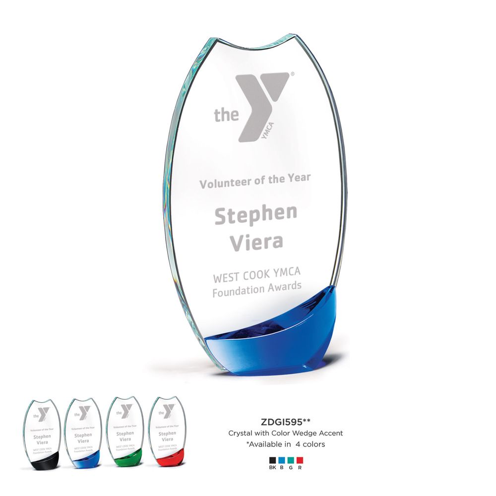 Glass Award with a Vibrant Crystal Base