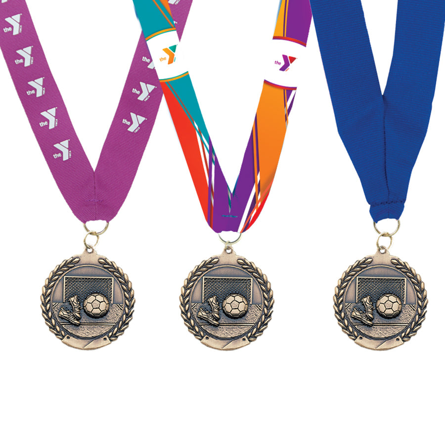 2¾" Wreath Medal with classic scenes and choice of neck ribbon