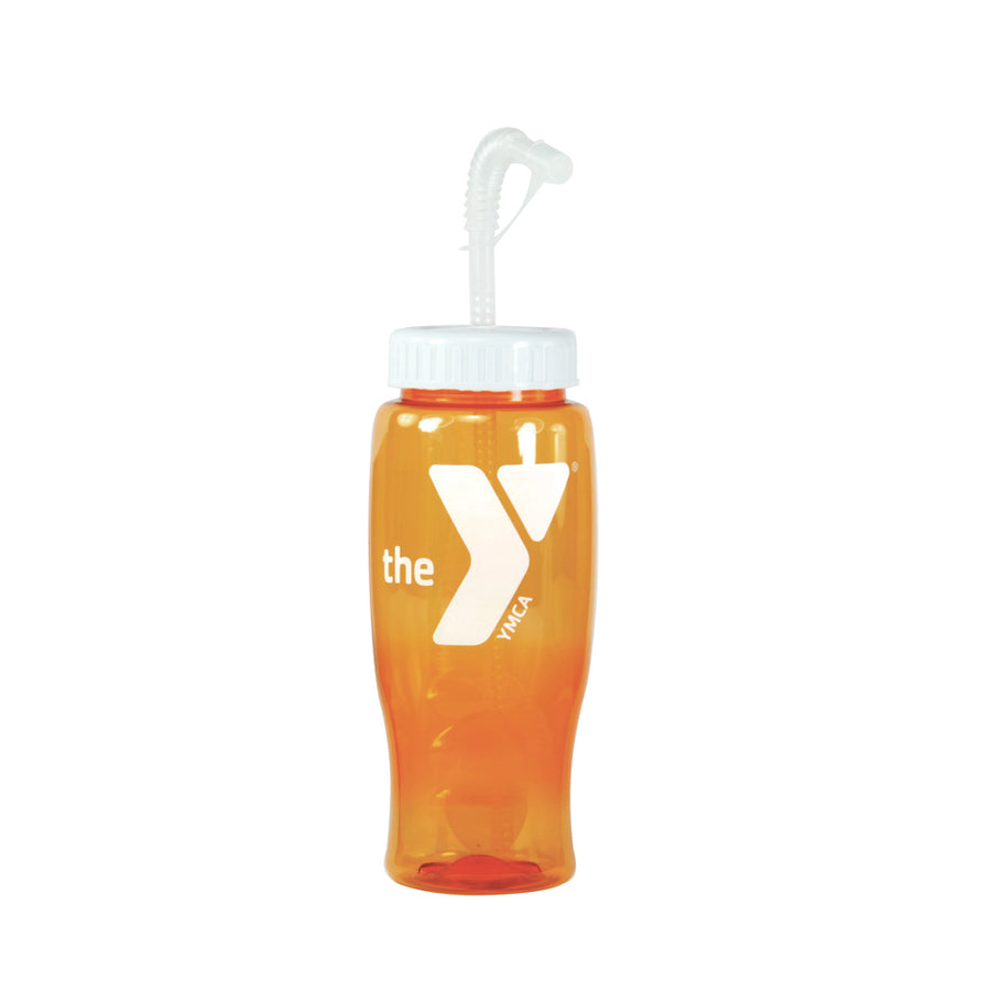 27 oz. Orange Sports Bottle w/ Straw