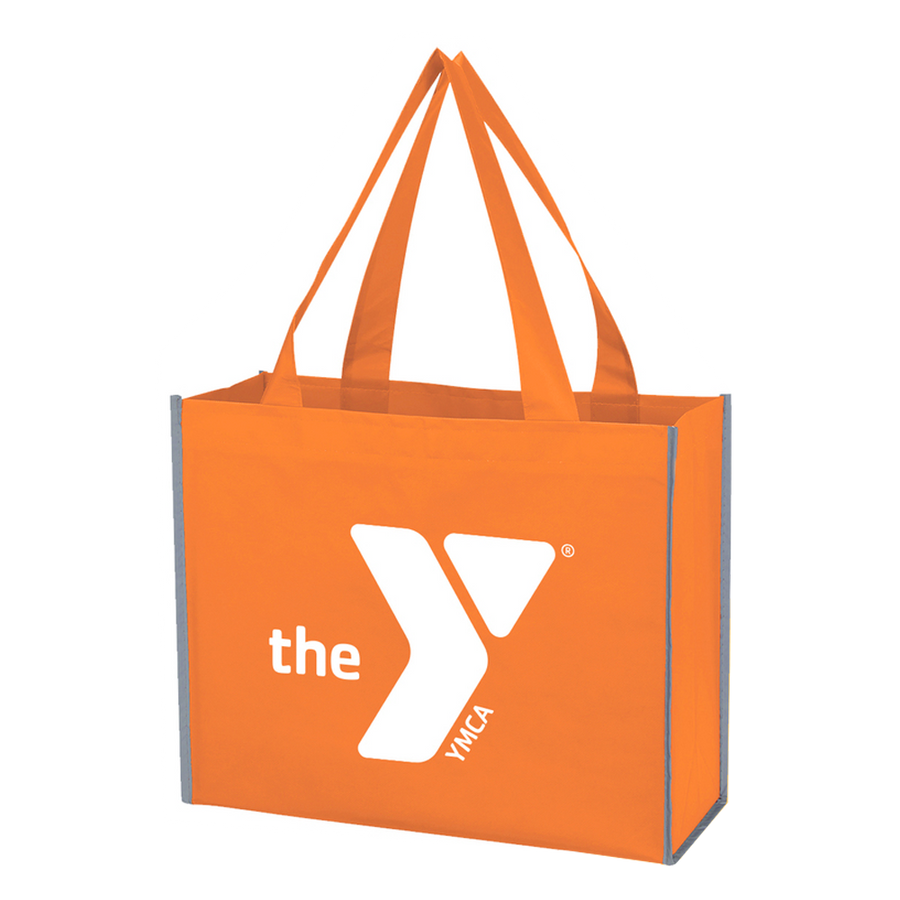 Laminated Reflective Non-Woven Shopper Bag, Orange