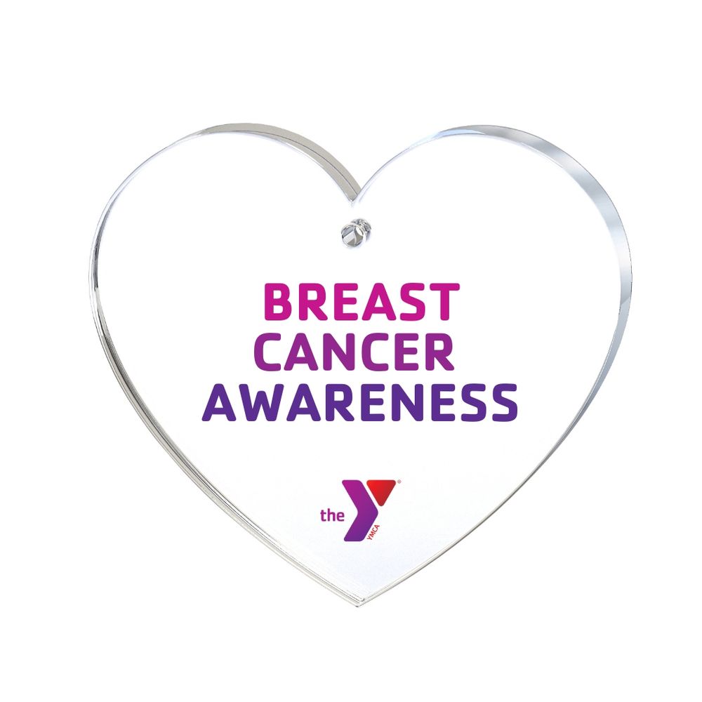 Acrylic Heart Ornament - Breast Cancer Awareness