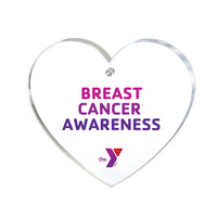 Acrylic Heart Ornament - Breast Cancer Awareness