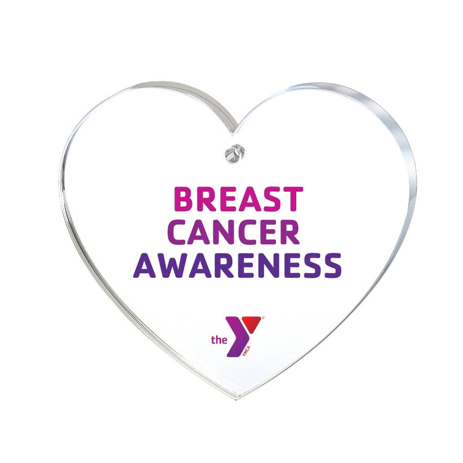 Acrylic Heart Ornament - Breast Cancer Awareness