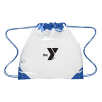 YMCA Branded Clear with Blue or Red Drawstring Bag