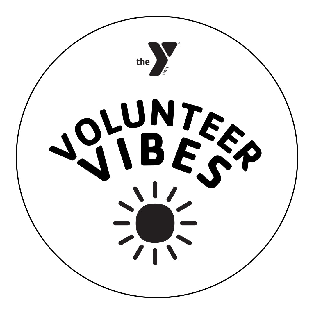 Volunteer Vibes White Round Sticker - Window or Bumper 3.5" Diameter