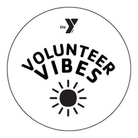 Volunteer Vibes White Round Sticker - Window or Bumper 3.5" Diameter