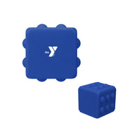 YMCA Branded Blue and Red Push Pop Cube Fidget Toy