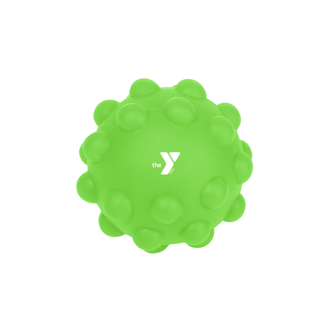 YMCA Branded Green Push Pop Fidget Bounce Ball