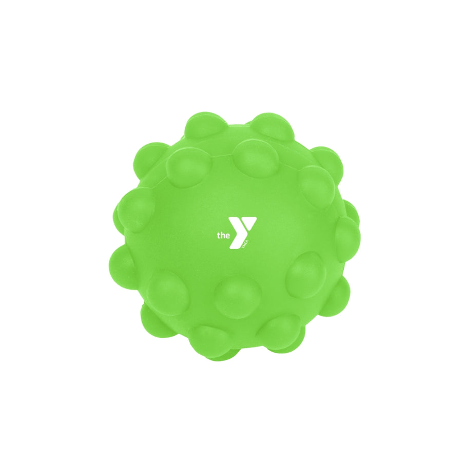 YMCA Branded Green Push Pop Fidget Bounce Ball