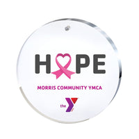Acrylic Circle Ornament - Breast Cancer Awareness, Custom