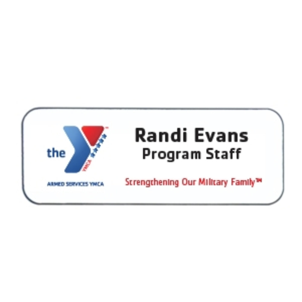 White Engraved Armed Services Badge , 3¼" x 1¼"