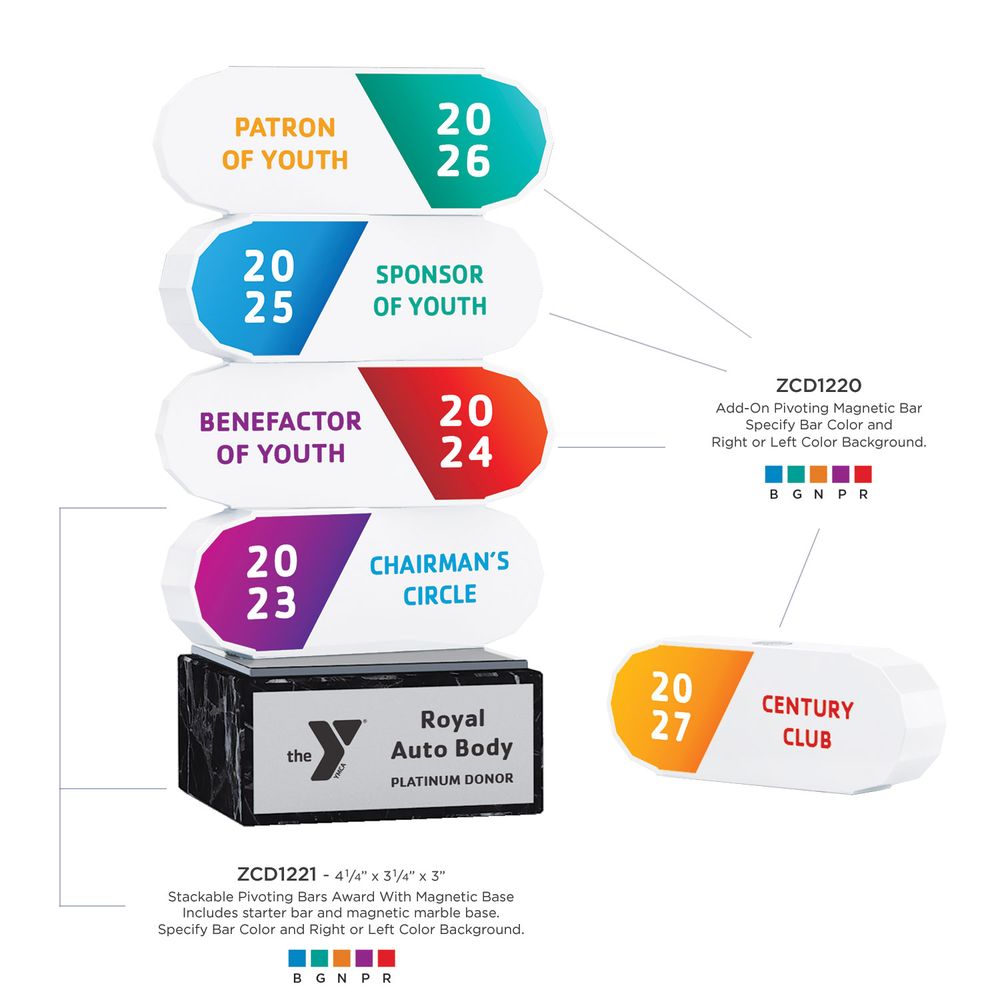 YMCA Color Stackable Pivoting Bar (Add-on)