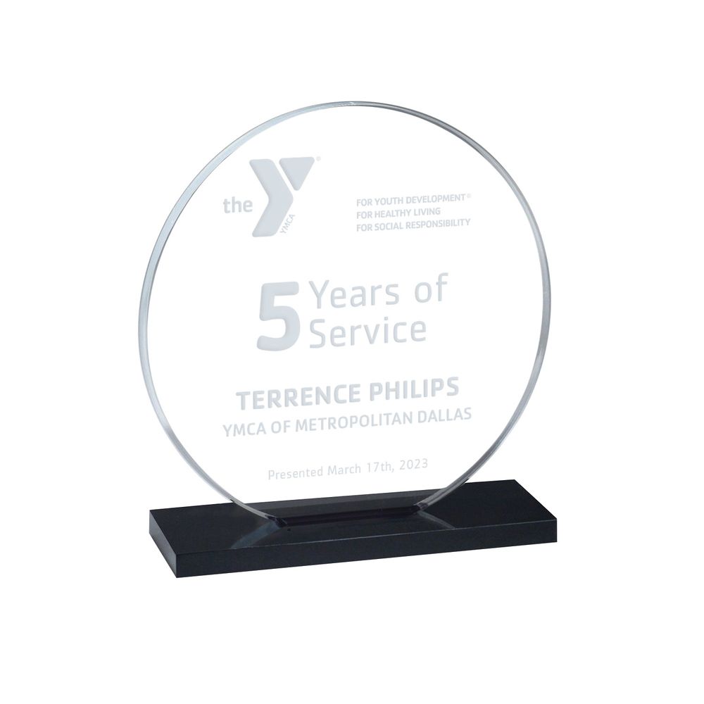 YMCA Circular Acrylic Award
