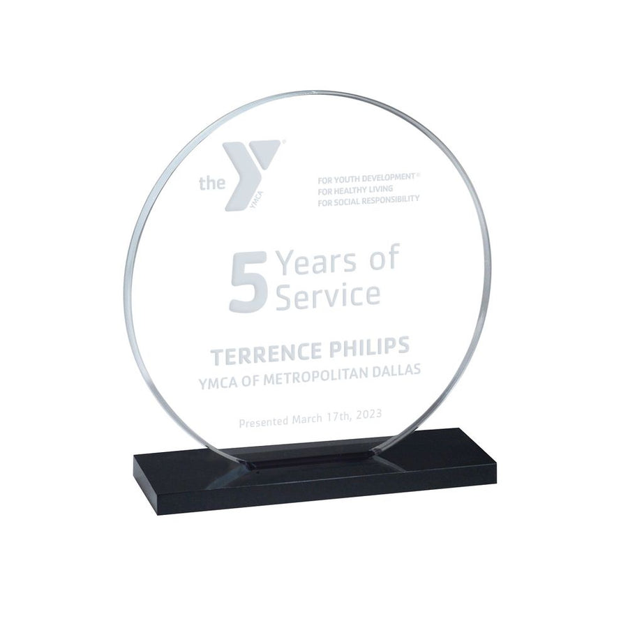 YMCA Circular Acrylic Award