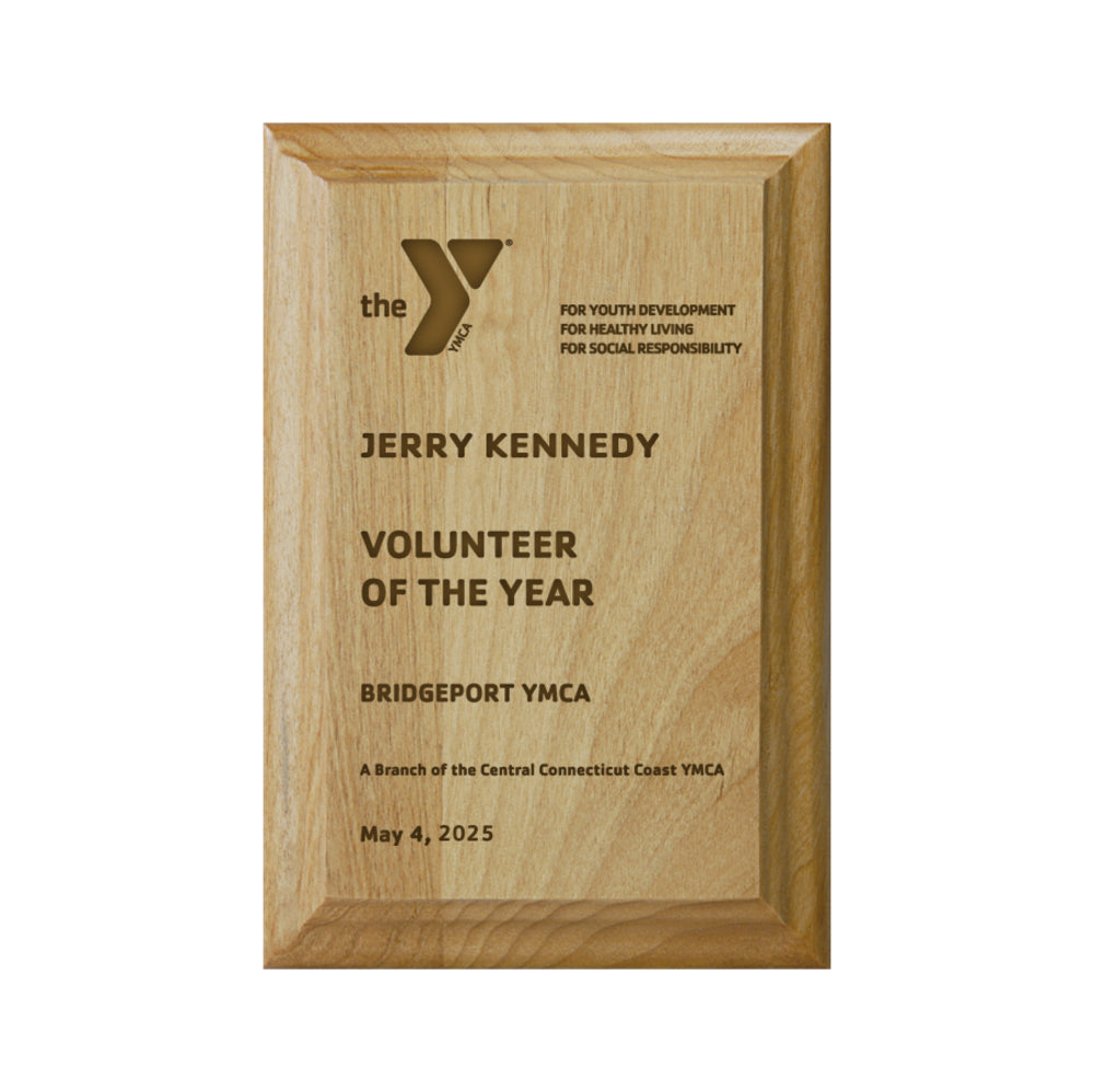 YMCA Alder Wood Plaque