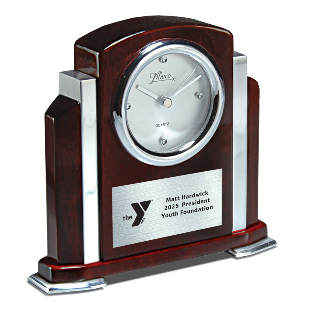 Glossy Rosewood Aluminum Clock Award