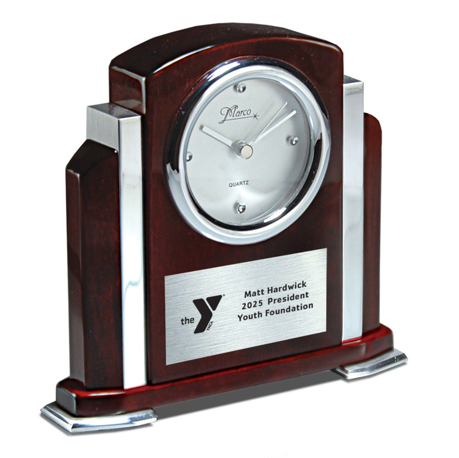Glossy Rosewood Aluminum Clock Award