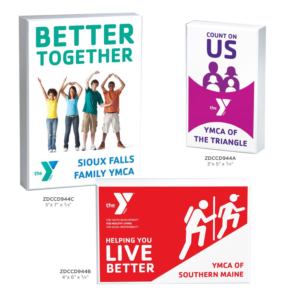 Y Benefit Statement White Wood Beveled Edge Block