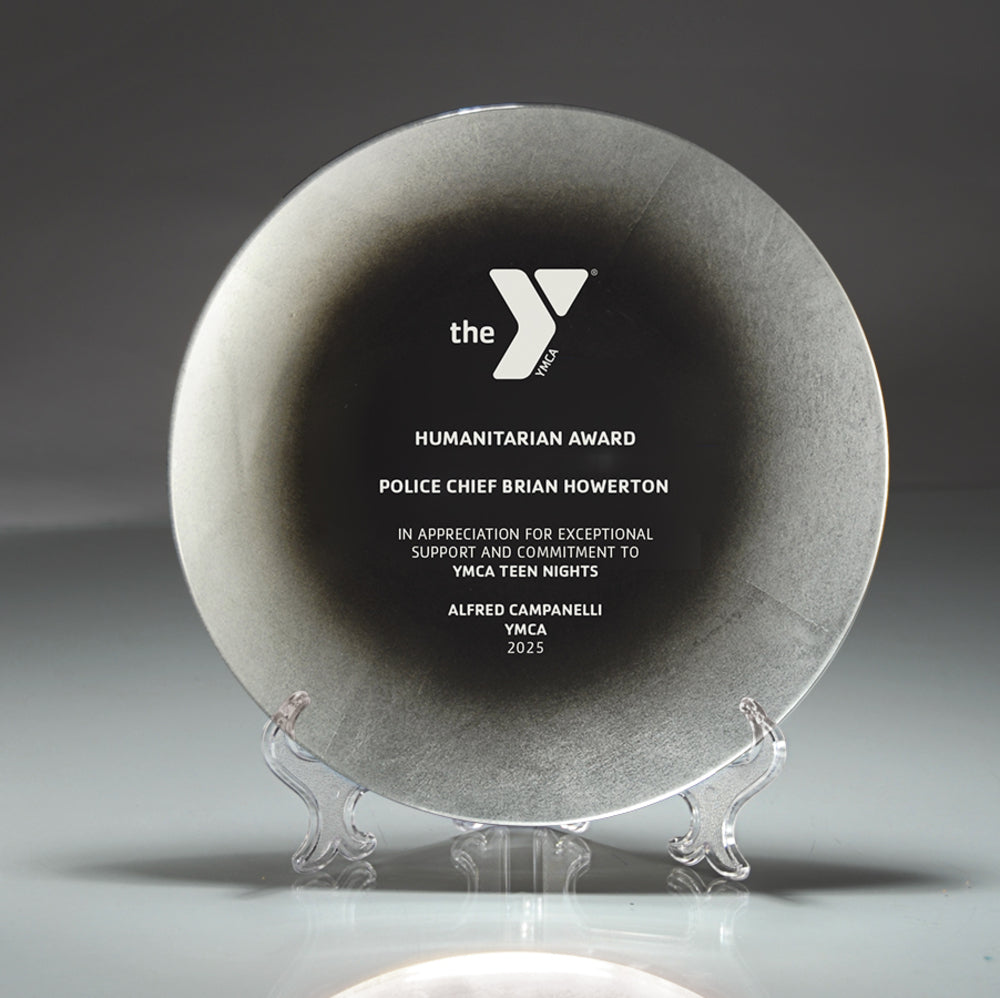 8" Engraved Tuscany Glass Plate