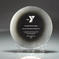 8" Engraved Tuscany Glass Plate