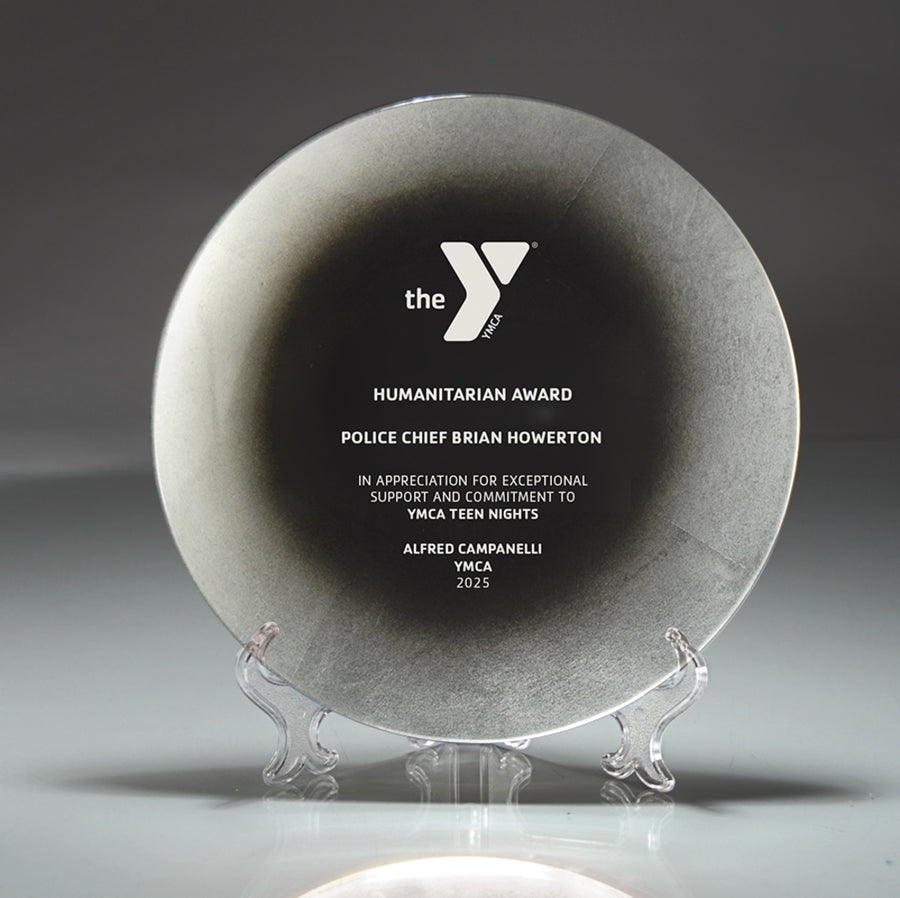 8" Engraved Tuscany Glass Plate