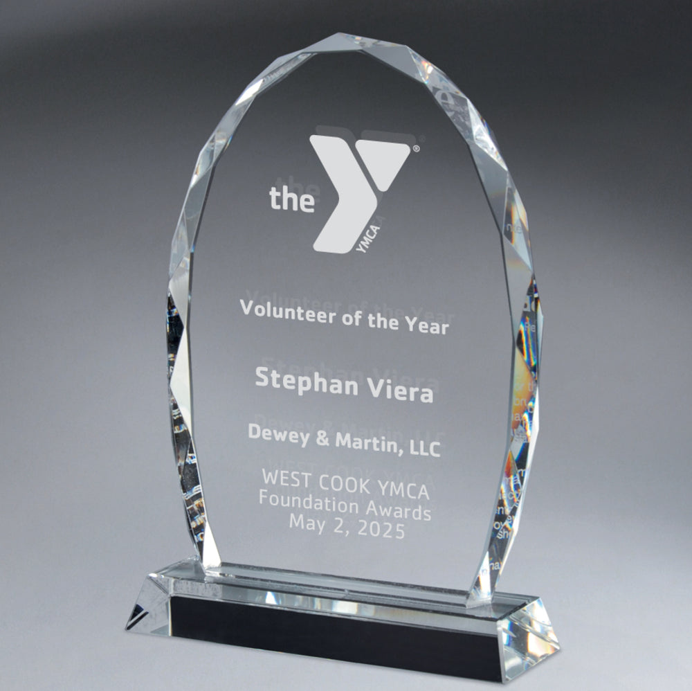 Faceted Oval Crystal Award