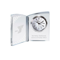 Crystal Clock with Aluminum Accents