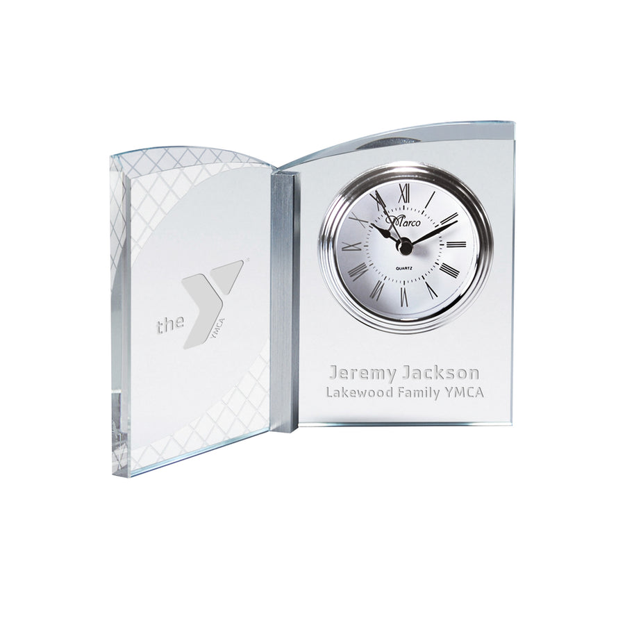 Crystal Clock with Aluminum Accents