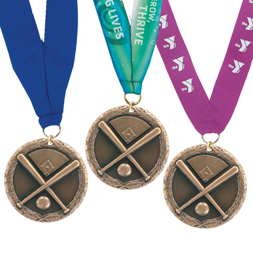 2" 3-D Medallion with Solid Neck Ribbon