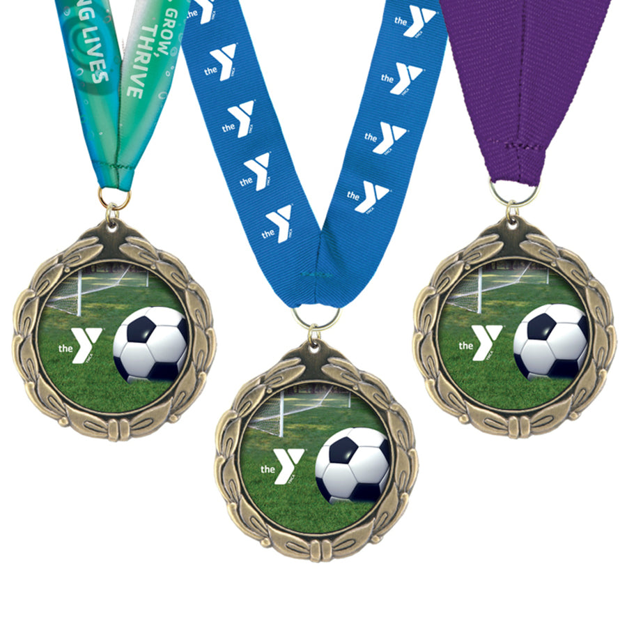 2¾" Wreath Medallion with Your Choice of Neck Ribbon