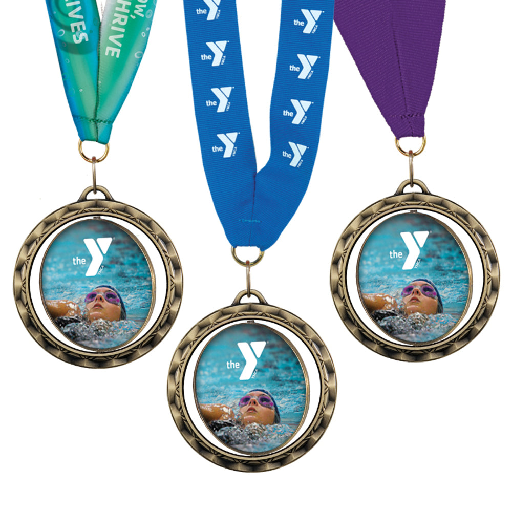 2 5/8" Spinner Insert Medallion with Your Choice of Neck Ribbon