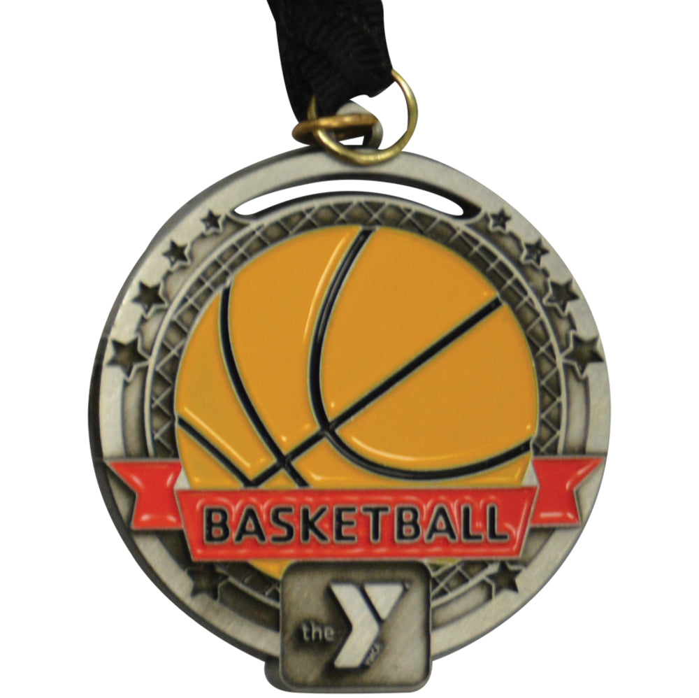 2¼" Antique Silver & Color Sport Medallion (CLOSEOUT DISCOUNT ALREADY APPLIED)