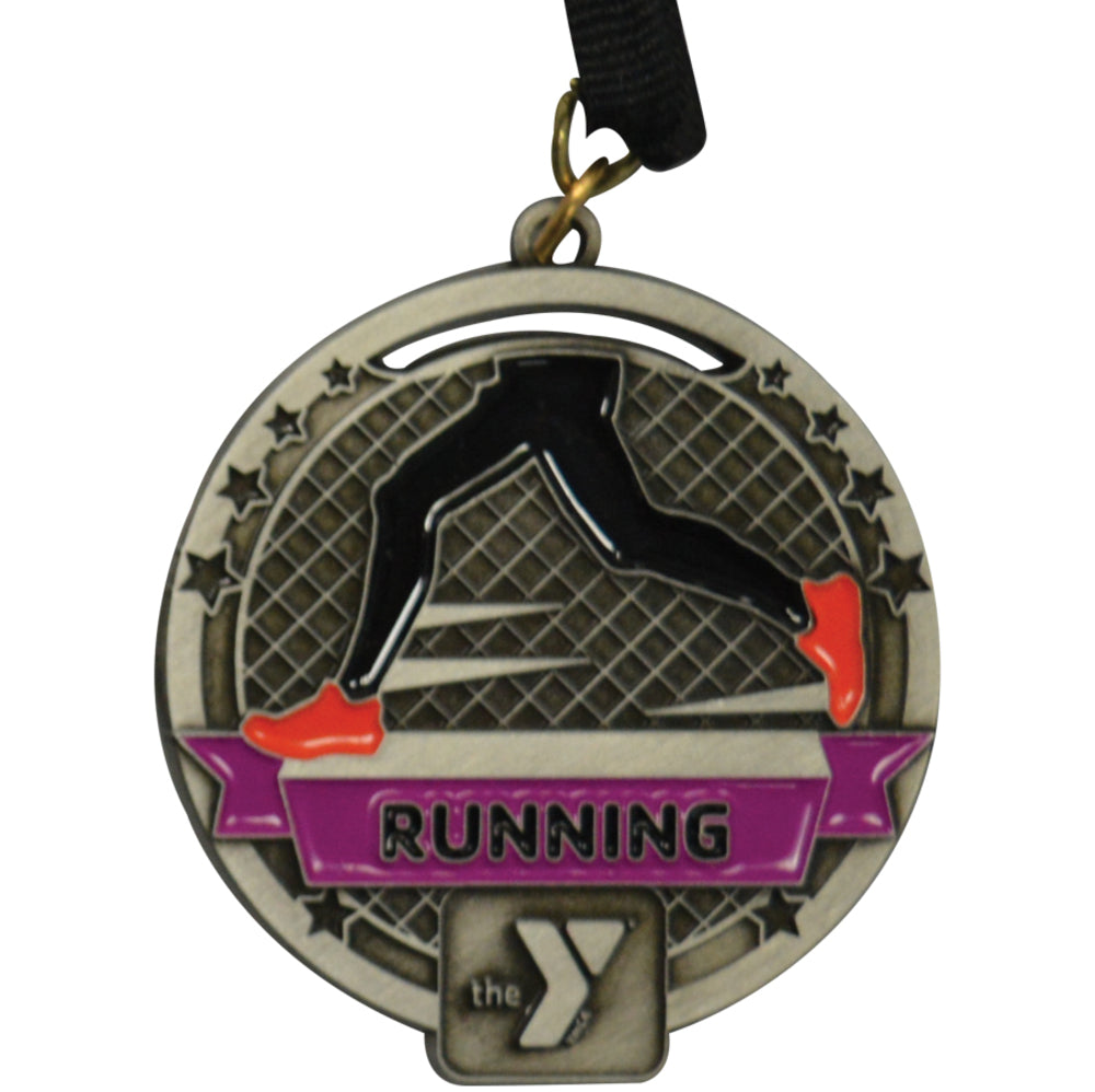 2¼" Antique Silver & Color Sport Medallion (CLOSEOUT DISCOUNT ALREADY APPLIED)