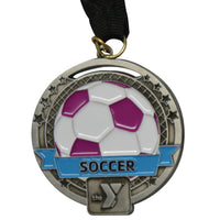 2¼" Antique Silver & Color Sport Medallion (CLOSEOUT DISCOUNT ALREADY APPLIED)