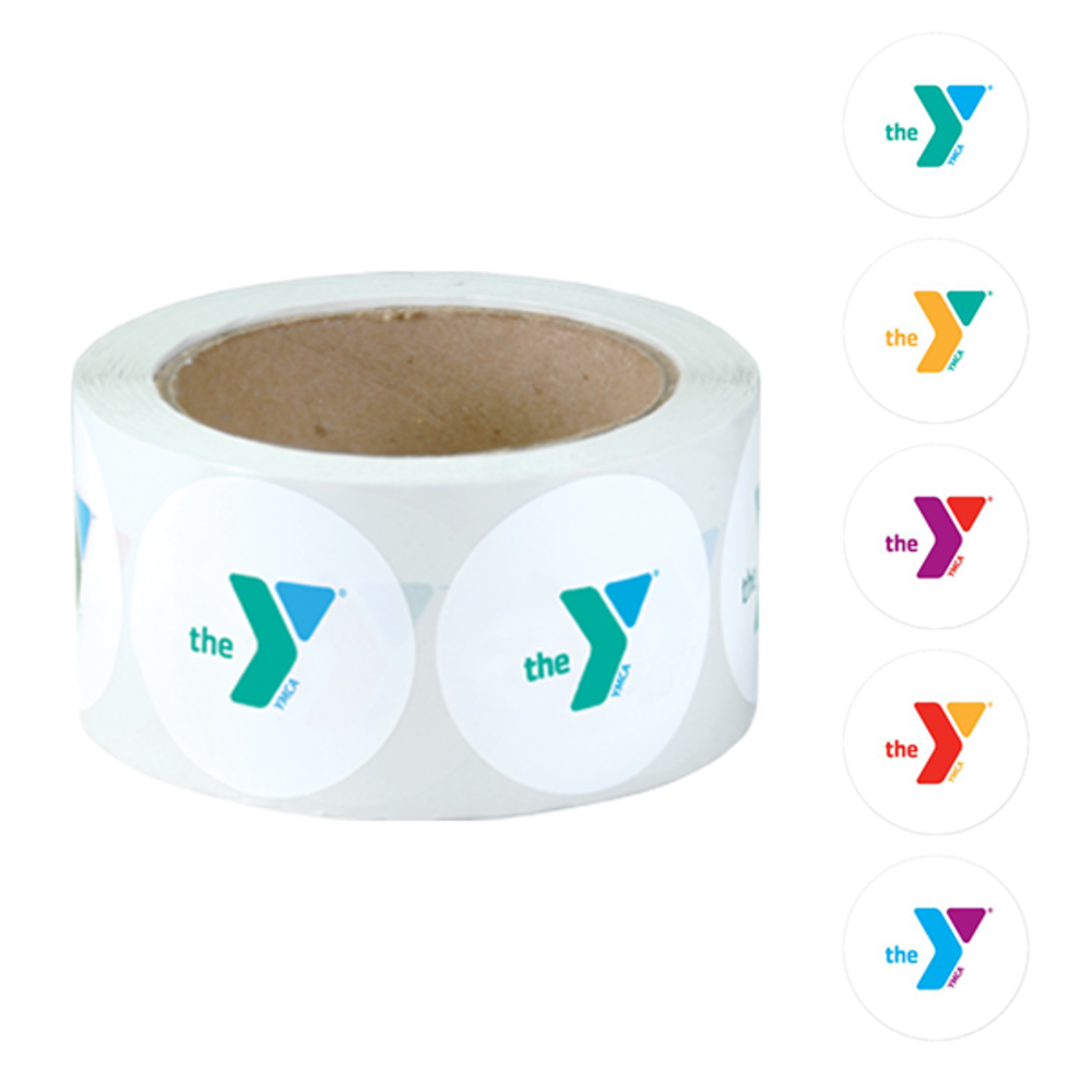 Roll of 500 2" YMCA Logo Stickers