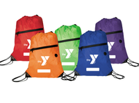 Drawstring Backpack with Zipper Pocket & Earbud Port