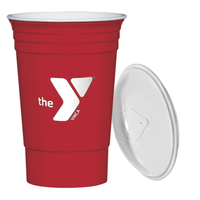 16 oz "The Cup™" Red Y-logo Travel Mug + Lid