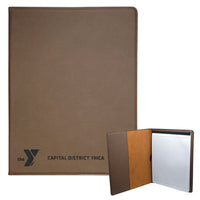 Personalized Laser-engraved Leatherette Padfolio with 8½" x 11" Notepad