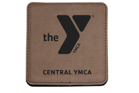 Square Laser-engraved Leatherette Coaster with optional personalization