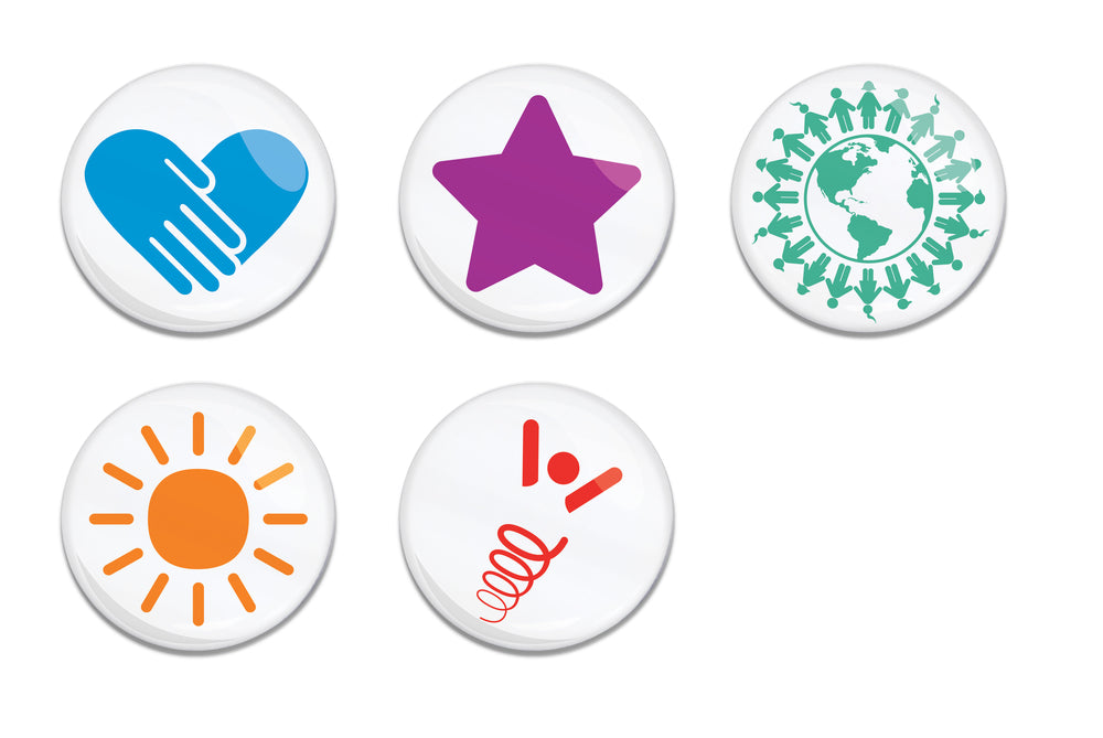 1” Assorted Y Image Buttons (25 pack)