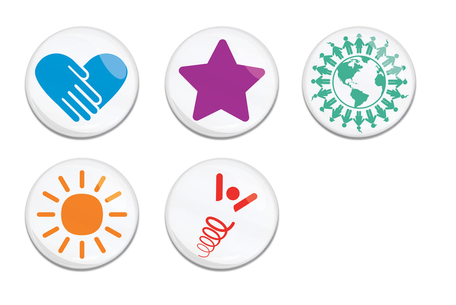 1” Assorted Y Image Buttons (25 pack)