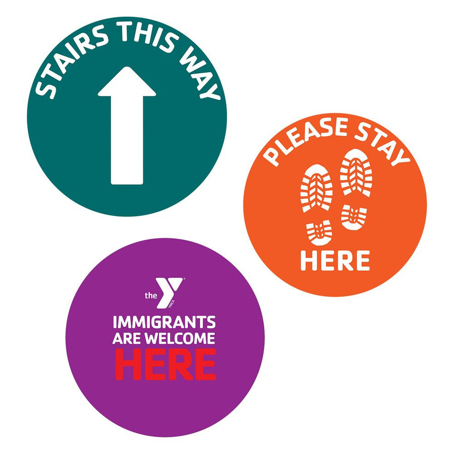 SET OF 3 12" Full-color Indoor Surface Grip Circles