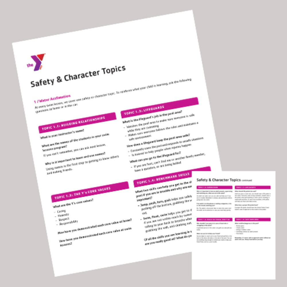 25 PACK Safety & Character Topics - Water Acclimation